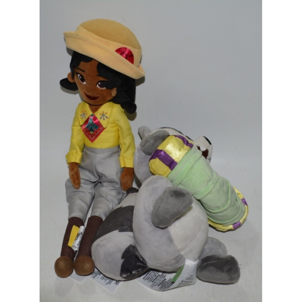 Disney Parks Tiana's Bayou Adventure Plush Set – Tiana 18" & Racoon – Used